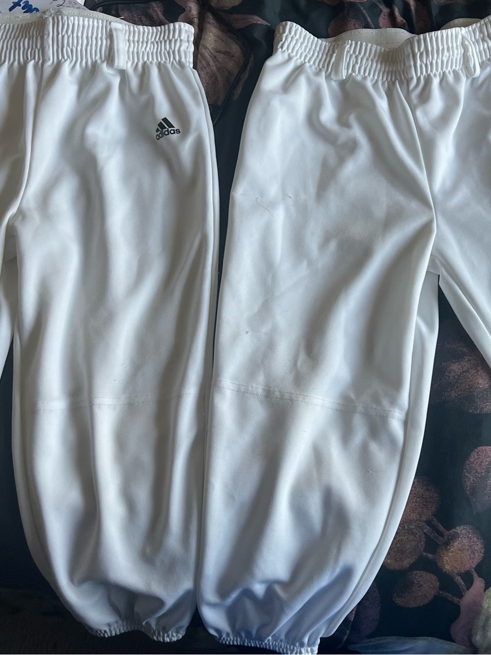 adidas White Drawstring Athletic Shorts with Logo Tag